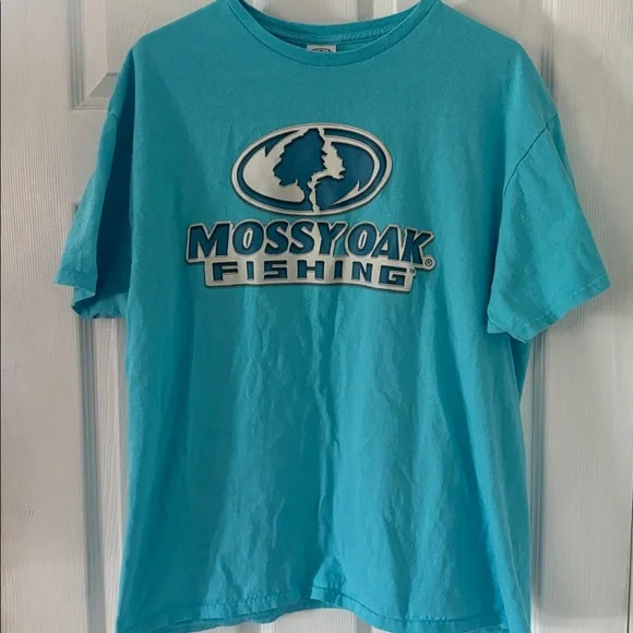 Mossy Oak Fishing Tee Turquoise Graphic Shirt Outdoors Lake Vibe XL - Picture 3 of 6